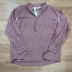 Drake Red Checkered men’s fishing Casual Button Down Shirt